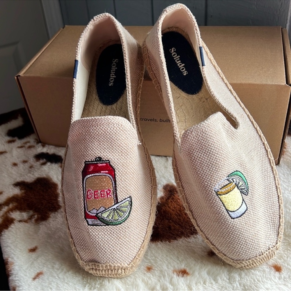 Soludos Beer and Shot Slippers 8.5